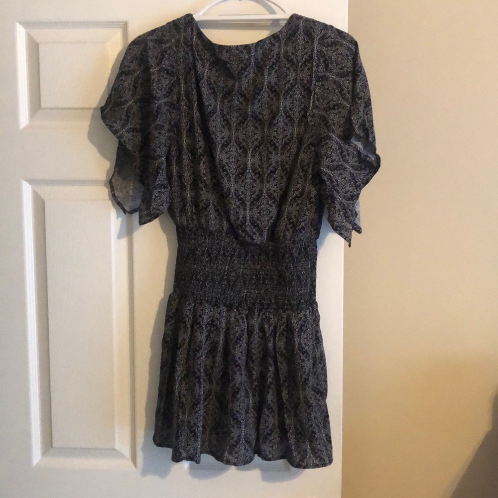 Black and White Smocked Dress - Picture 2 of 4